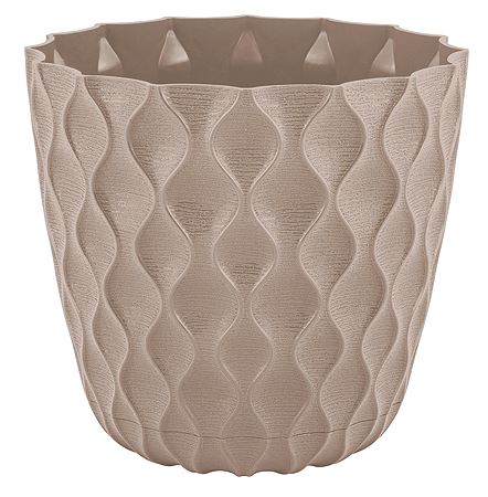 Горшок для цветов InGreen Wave с дренажной сеткой и съемным поддоном 10л, D270мм французский платан